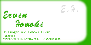 ervin homoki business card